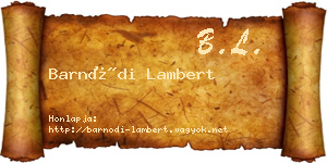 Barnódi Lambert névjegykártya
